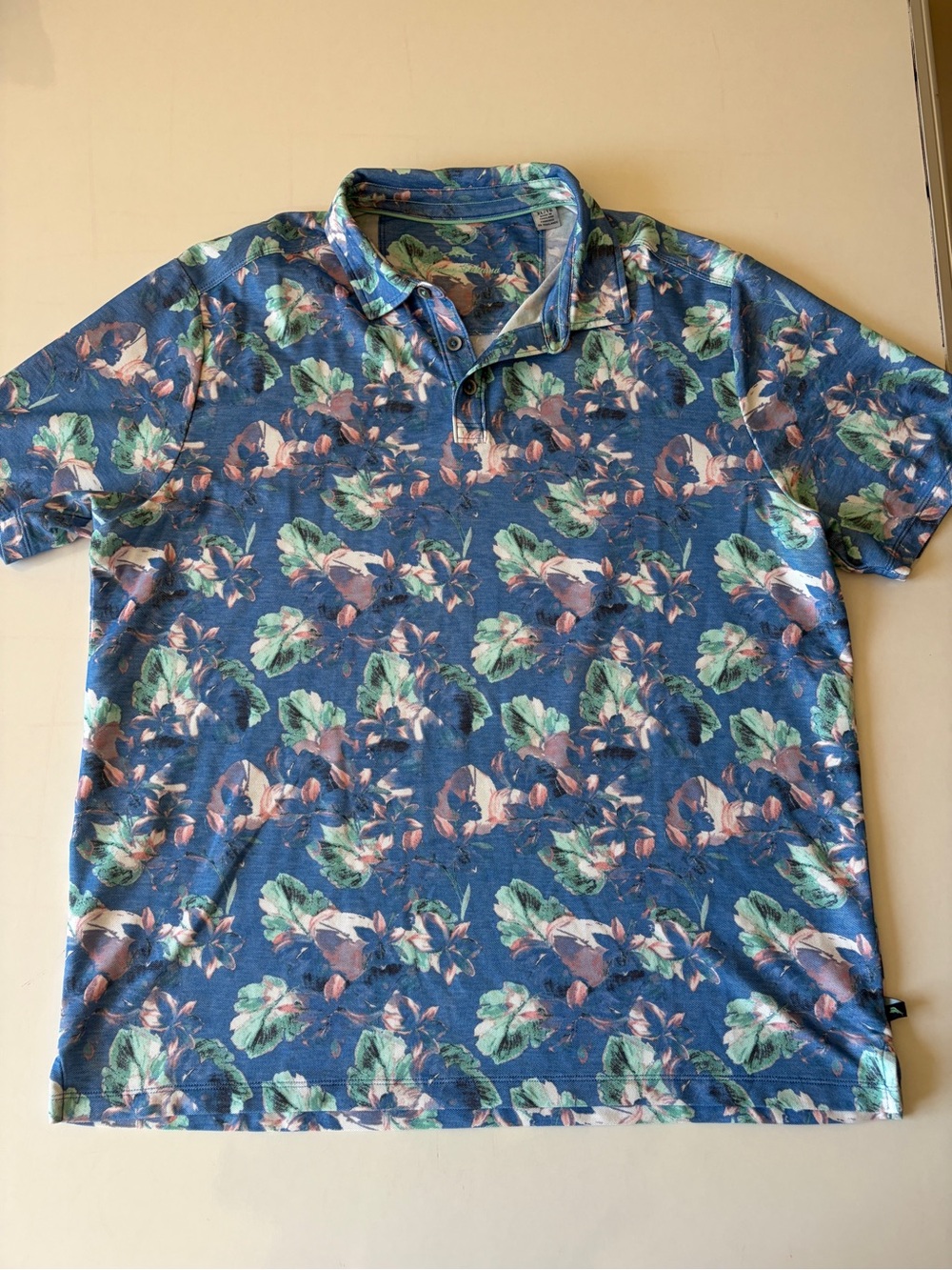 Tommy Bahama Men's Electric Marine La Esmeralda Flora Short Sleeve Polo Shirt XL